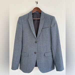 Topman Peak Lapel Sport Coat Gray